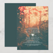 Forest String Lights Rustic Rehearsal Dinner Kaart (Voorkant / Achterkant)