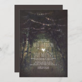 Forest String Lights Rustieke huwelijksuitnodiging Kaart (Voorkant / Achterkant)