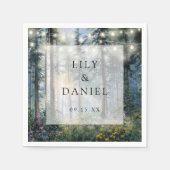 Forest String Lights Wildflower Floral Wedding Servet (Voorkant)