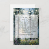 Forest String Lights Wildflowers Floral Wedding RSVP Kaartje (Voorkant / Achterkant)