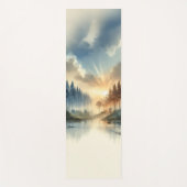 Forest Sunrise Yoga Mat – Tranquil Nature Scene (Voorkant)