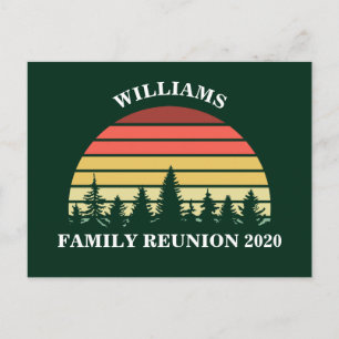 Forest Sunset Camping Custom Family Reunion Briefkaart