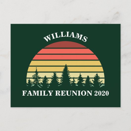 Forest Sunset Camping Custom Family Reunion Briefkaart (Voorkant)
