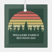 Forest Sunset Camping Custom Family Reunion Glas Ornament (Voorkant)