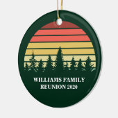 Forest Sunset Camping Custom Family Reunion Keramisch Ornament (Links)