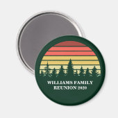 Forest Sunset Camping Custom Family Reunion Magneet (Voorkant / Achterkant)