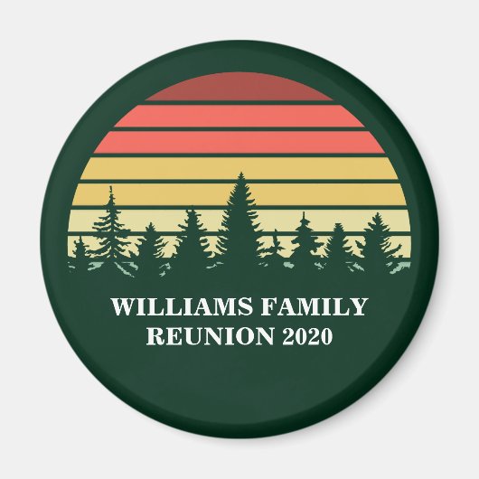 Forest Sunset Camping Custom Family Reunion Magneet (Voorkant)