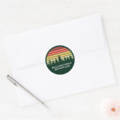 Forest Sunset Camping Custom Family Reunion Ronde Sticker (Envelop)