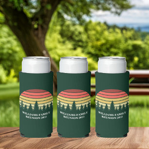 Forest Sunset Camping Custom Family Reunion Seltzer Blikjeskoeler