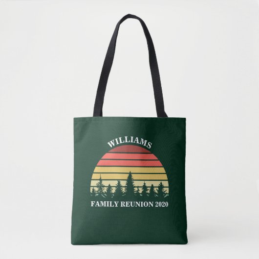 Forest Sunset Camping Custom Family Reunion Tote Bag (Voorkant)