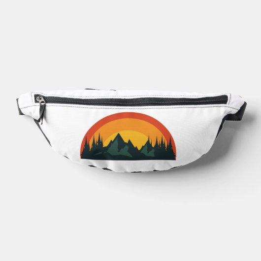 Forest Sunset Camping Trip buitenshuis avontuur Heuptasje (Liggend)