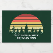 Forest Sunset Custom Familie Reünie Party Mini Sparkling Wijnetiket (Enkel label)