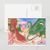 Forest Sunset Dragon en Phoenix Briefkaart (Voorkant / Achterkant)