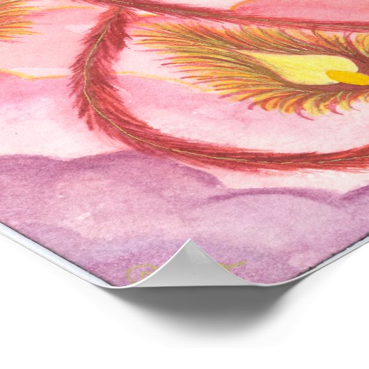 Forest Sunset Dragon en Phoenix Poster (Hoek)