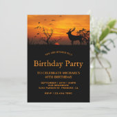 Forest Sunset Herten Verjaardagsfeest Kaart (Staand voorkant)