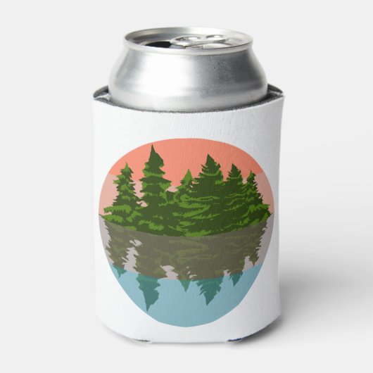 Forest Sunset Natuur Pine Trees Blikjeskoeler (Blikje Voorkant)