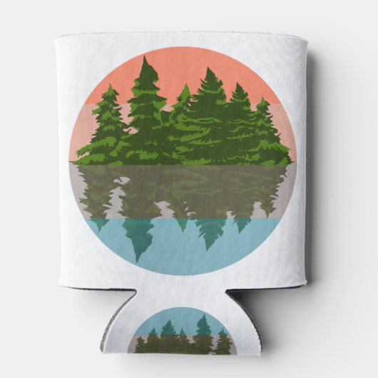 Forest Sunset Natuur Pine Trees Blikjeskoeler (Achterkant)