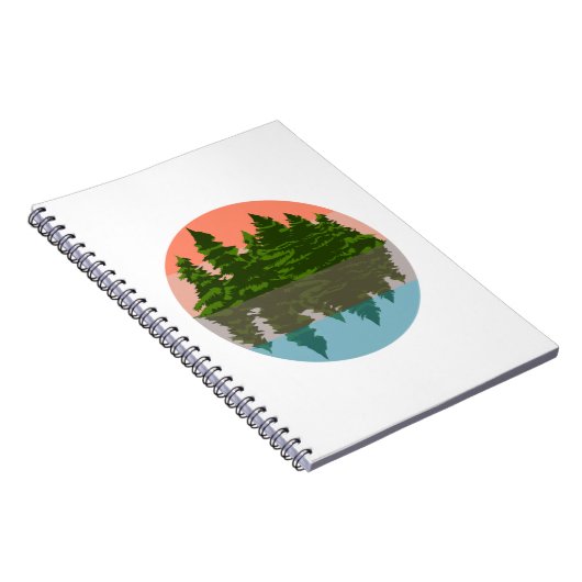 Forest Sunset Natuur Pine Trees Notitieboek (Rechterzijde)