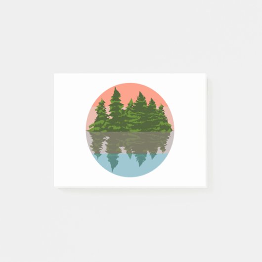 Forest Sunset Natuur Pine Trees Post-it® Notes (Voorkant)