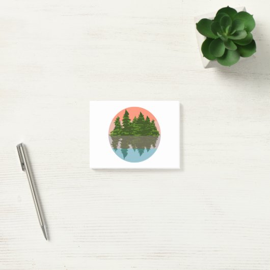 Forest Sunset Natuur Pine Trees Post-it® Notes (Kantoor)