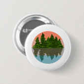 Forest Sunset Natuur Pine Trees Ronde Button 5,7 Cm (Voorkant /achterkant)