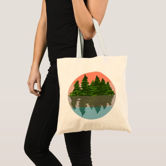 Forest Sunset Natuur Pine Trees Tote Bag (Voorkant (product))