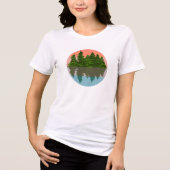 Forest Sunset Natuur Pine Trees Tri-Blend Shirt (Voorkant)
