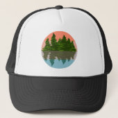 Forest Sunset Natuur Pine Trees Trucker Pet (Voorkant)
