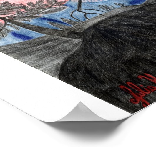 Forest Sunset Print van Julia Hanna (Hoek)