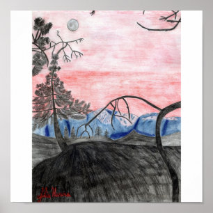 Forest Sunset Print van Julia Hanna