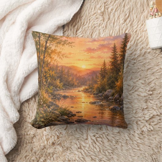 Forest Sunset Throw Pillow Cover Kussen (Deken)