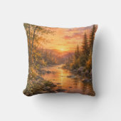 Forest Sunset Throw Pillow Cover Kussen (Voorkant)