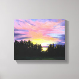 Forest Sunset Wrapped Canvas Print