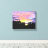 Forest Sunset Wrapped Canvas Print (Insitu (Houten vloer))