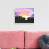 Forest Sunset Wrapped Canvas Print (Insitu (Woonkamer))