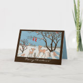 Forest Surprise Blauw/Bruin Kerst Kaarten (Voorkant)