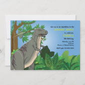 Forest T- Rex Dinosaur Invitation Kaart (Voorkant)