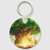 "Forest Tales Keychain – Enchanted Woodland Story (Achterkant)