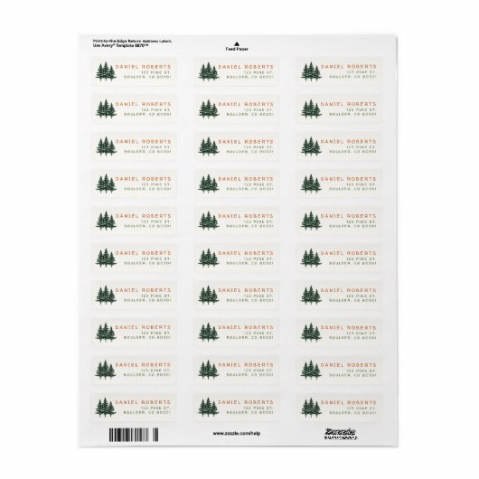 Forest Theme Birthday Invitation Return Labels (Full Sheet)