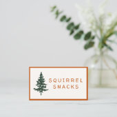 Forest Theme Party Snack Kaarten - Squirrel Snacks Plaatskaartje (Staand voorkant)