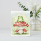Forest Throne Frog Mushroom Briefkaart Postcrossin (Staand voorkant)