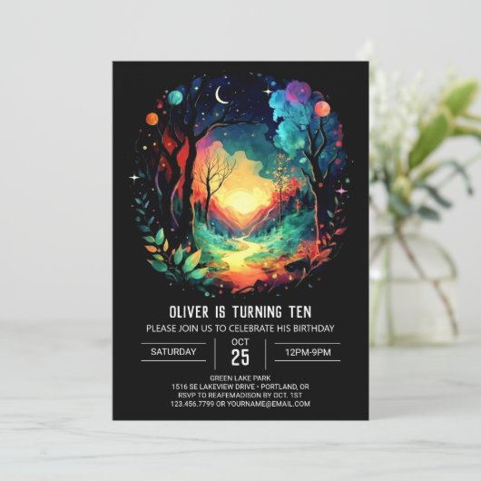 Forest Timberland Grove Verjaardag Kaart (Staand voorkant)