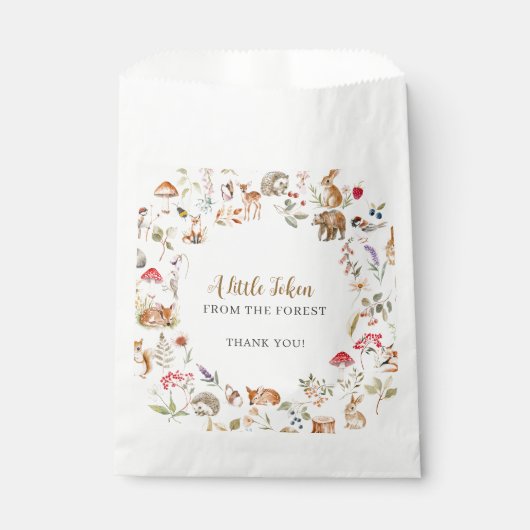 Forest Token Woodland Baby Shower  Bedankzakje (Voorkant)