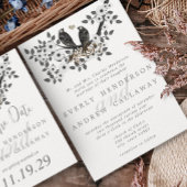 Forest Tortelduifjes Wedding Kaart