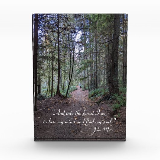 Forest Trail John Muir Quote Fotoblokken (Voorkant)