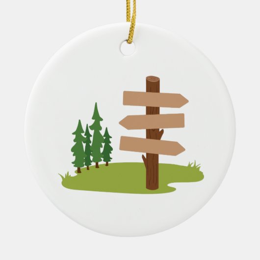 Forest Trail Sign Keramisch Ornament (Voorkant)