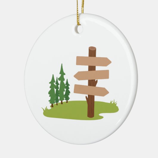 Forest Trail Sign Keramisch Ornament (Links)