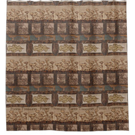 Forest Treasures Woodland Rustic Cabin Decor Douchegordijn