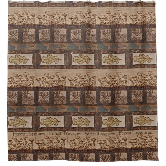 Forest Treasures Woodland Rustic Cabin Decor Douchegordijn (Voorkant)