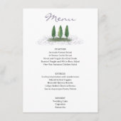 Forest Tree Lavender Wedding Service Menu (Voorkant)